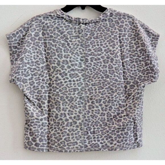 Calme x Johnny Was Women's Sz S Animal Print Boxy Crew Neck Shirt Blouse $68 - Picture 2 of 6